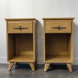 MCM Mid Century Vintage LA Period Furniture Co Night Stand End Table Set Matching Modern