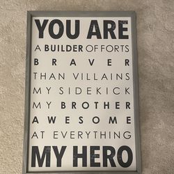 Pottery barn- You Are My Hero Canvas 