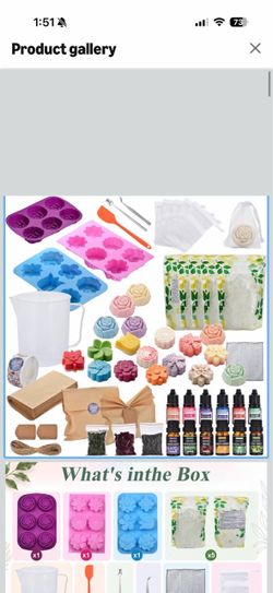 Brand new Soap Making Kit for Adults 3*Flower Soap Making Molds+5*Soap Base 510PCS Soap Making Supplies+6-Cavity Tulip & Rose Silicone Molds for Handm