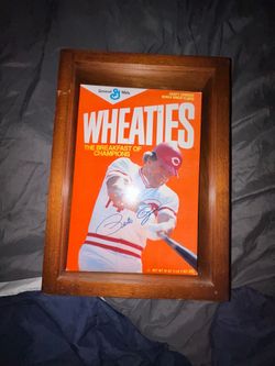 Pete Rose signed cereal box 1(contact info removed)