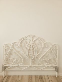 Wicker Peacock Scroll Headboard