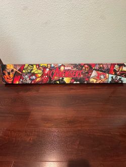 Marvel Avengers Panoramic Comic Style Canvas Wall Art Sign