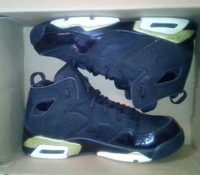 Nike Air Jordan Flight Club 91 Black Metallic Gold Youth GS 555472-031 Size 6.5Y