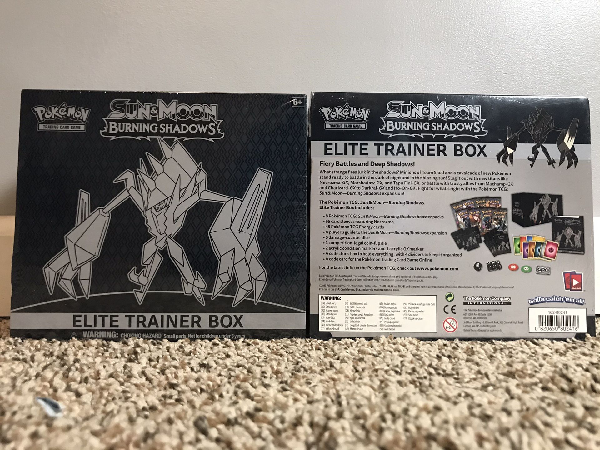 Pokèmon Sun&Moon “Burning Shadows” Elite Trainer Box Pack of 2