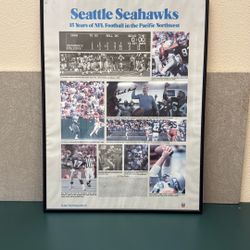 Autographed - Framed Seahawks Promotional Poster 
