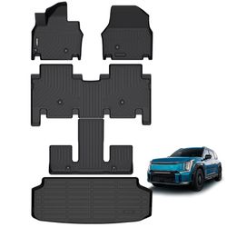 Floor Mats & Cargo Liner for Kia EV9 2024-25 6 Seats, 2nd Row Bucket Seat, All Weather Protection Car Mats for Kia EV9, Waterproof Trunk Mat