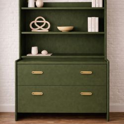Green Hutch Dresser – Solid Wood, 2 Piece, Tons of Storage