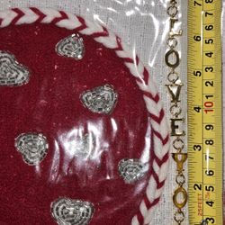 Gold plated I Love You 8" bracelet in solid sterling silver 1/2in