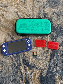 Nintendo Switch Lite Blue Bundle - Animal Crossing: New Horizonst + Case + Game Holders