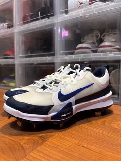Nike Force Zoom Trout 9 Pro White/Navy FB2907-103 Baseball Cleats Men’s Sz 11 N