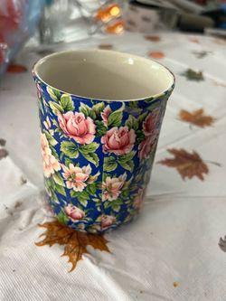 Blue Floral Chintz Ceramic Mug