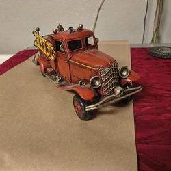 Metal Fire Truck Decor . Vintage