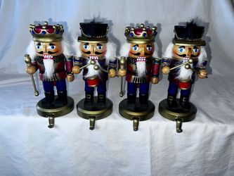 Set of 4 Christmas Nutcracker Stocking Holders selling only as a set