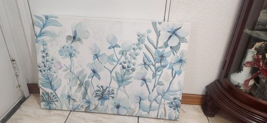 Wall decor aqua teal floral