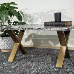 Prohibition Coffee Table, Grey And Gold