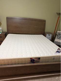 Real Wood King Sized Frame and Firm, High Quality Mattress