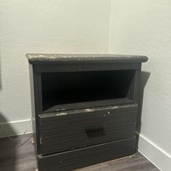 Grey Nightstand w Drawer and Shelf