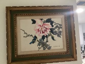 Vintage Chineese bird and flower