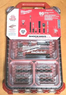 90 pc Milwaukee ShockWave Impact Ready Bit Set in Packout. Price is Firm Meet up in Seattle / Burien Yes Available