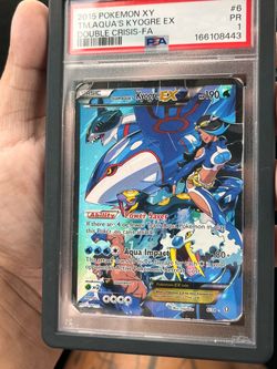 Pokemon TCG 2015 XY Double Crisis full art Team Aqua’s Kyogre EX #006 PSA 1