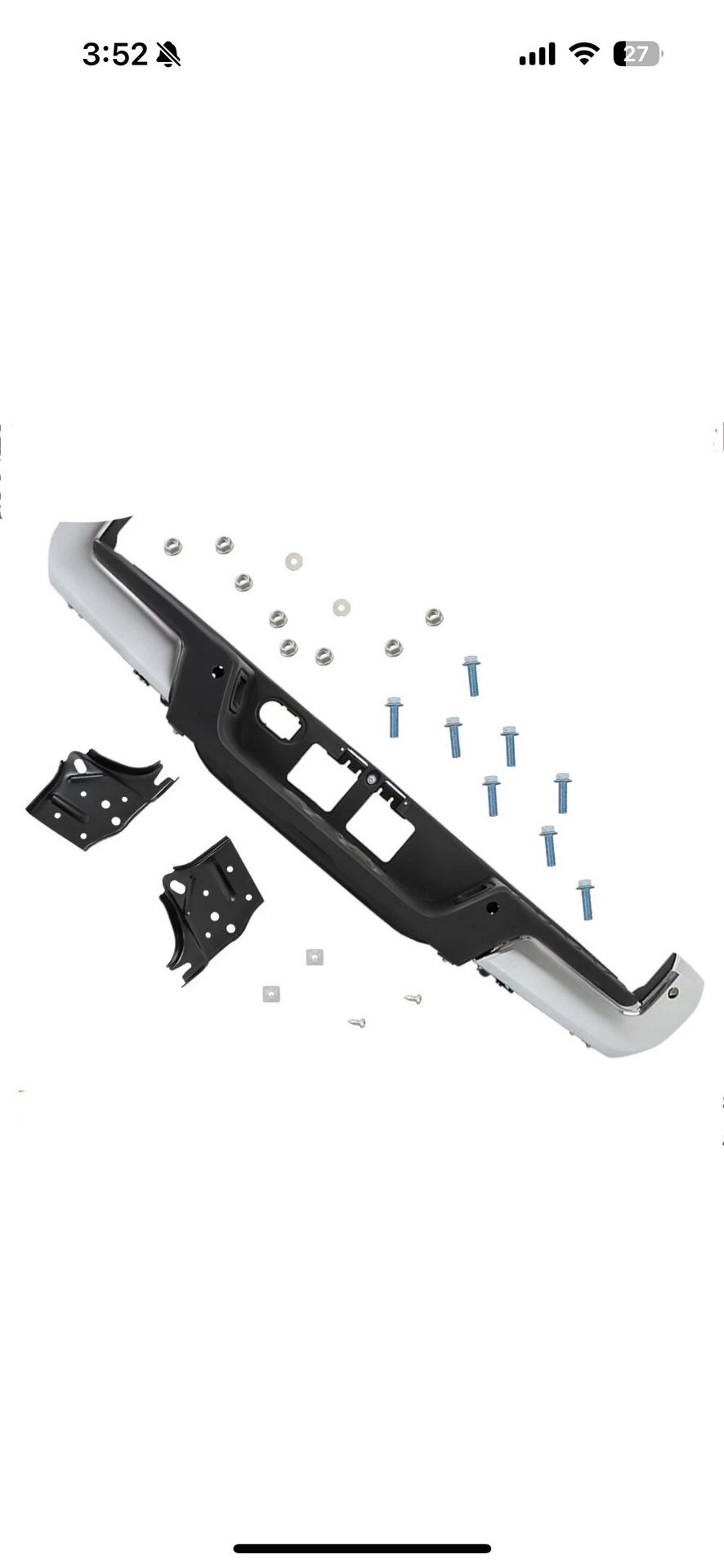 Rear Bumper Assembly Chrome W/ Sensor Holes For 2016-2023 Toyota Tacoma