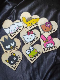 Sanrio Wooden Heart Decoration