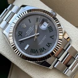 (500$)Rolex Datejust 41 126334 Wimbledon Dial Fluted Bezel Oyster Bracelet