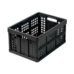 As-Is Clax Folding Crate - 48 qt 12 gal Capacity Made in Germany Black Retail $39.00