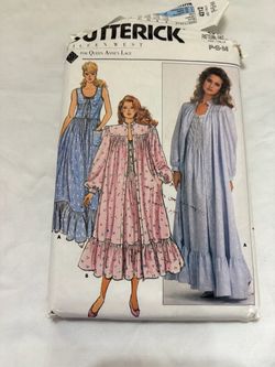 Vintage 1986 Butterick 4312 Eileen West Nightgown & Robe Pattern - UNCUT Size P-S-M
