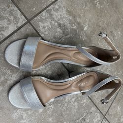 Silver High Wedge sandles