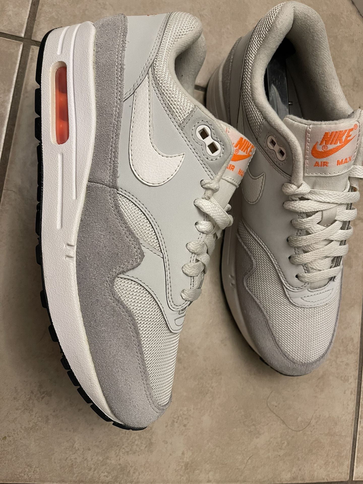 Nike Air Max 1 Pure Platinum Orange Size 8.5