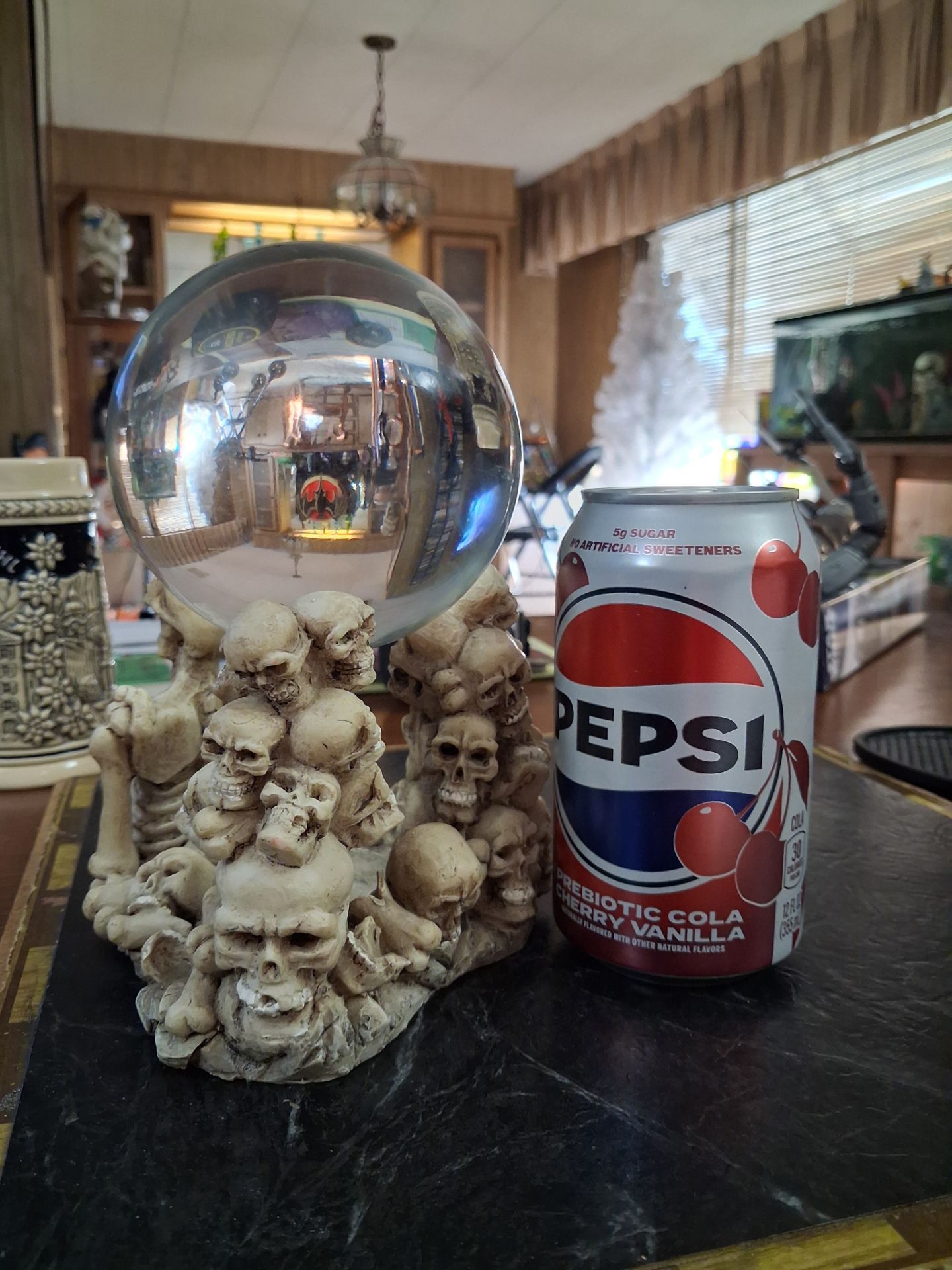 crystal ball w skeleton stand