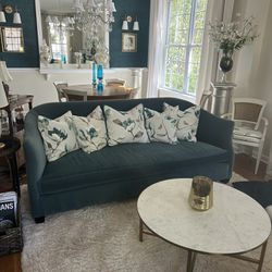 Teal Velvet Sofa- ( Pillows Not Included)