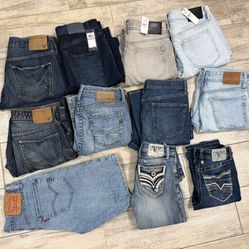 American eagle, express, bke, Levi's, Aeropostale, salvage, old navy, tommy men & boy jeans