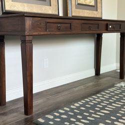 Traditional Console Table + Tuscany Portrait Paintings 