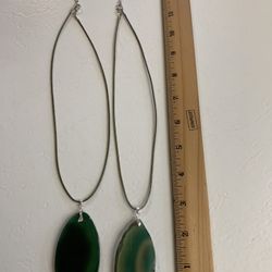 Agate pendant waxed cord w/extension 