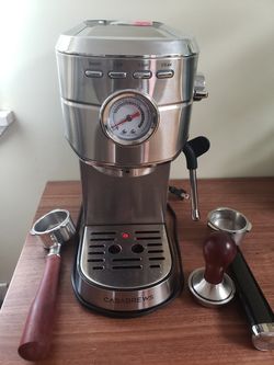 Compact Espresso Machine with Milk Frothing Steam Wand  + Upgraded Accessories (Like New)