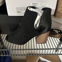 Black Open Toe Bootie