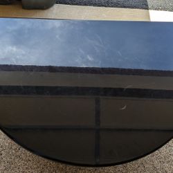 Vintage Black Half Moon Swivel Coffee Table