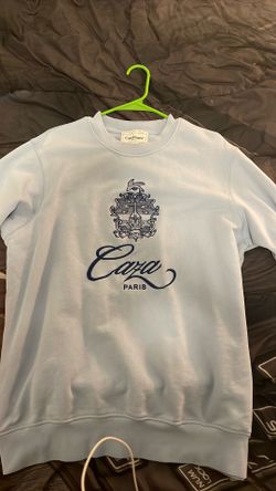 Casablanca Men's Blue Graphic Logo Crewneck Pullover Sweatshirt XL Regular Paris