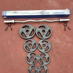 Olympic 2inch Curve Bar With 25x2 10x2 5x2 2.5x2