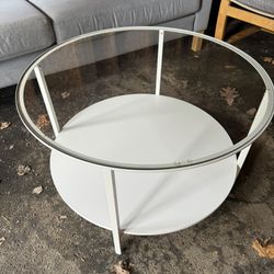 White Glass Coffee Table 