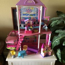 Assorted Barbie Dolls, House, Cars, American Girl Doll Beds, and sorted Clothes and accessories. All Sold together.