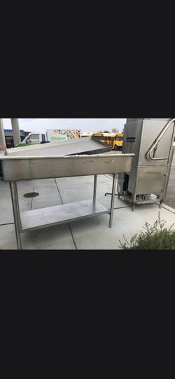 Champion Commercial Pass-Through Dishwasher with Stainless Table