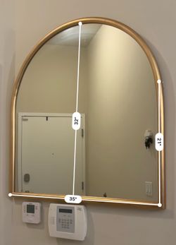 Oversized Gold Arch Mirror | Modern Statement Piece | Excellent Condition
