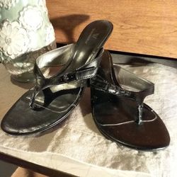 Black Sandal Heel Shoes 10M