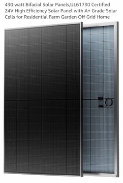 430W Bifacial Solar Panel 24V UL61730 Certified
