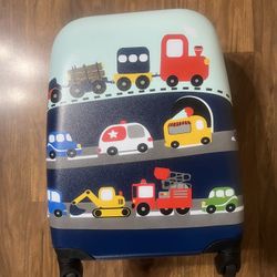 Costway 5 PCS Kids Luggage Set with Backpack Neck Pillow Luggage Tag Lunch Bag Wheels Dark  Blue
