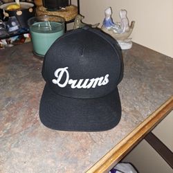 "DRUMS" BLACK / WHITE CAP / HAT