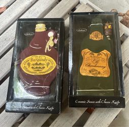 Set of 2 - Ceramic Server + Cheese Knife ---- New Never Been Used & In Original Packaging